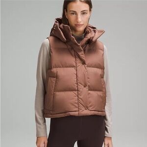 Lululemon Wunder Puff Cropped Vest Roasted Brown Size 2